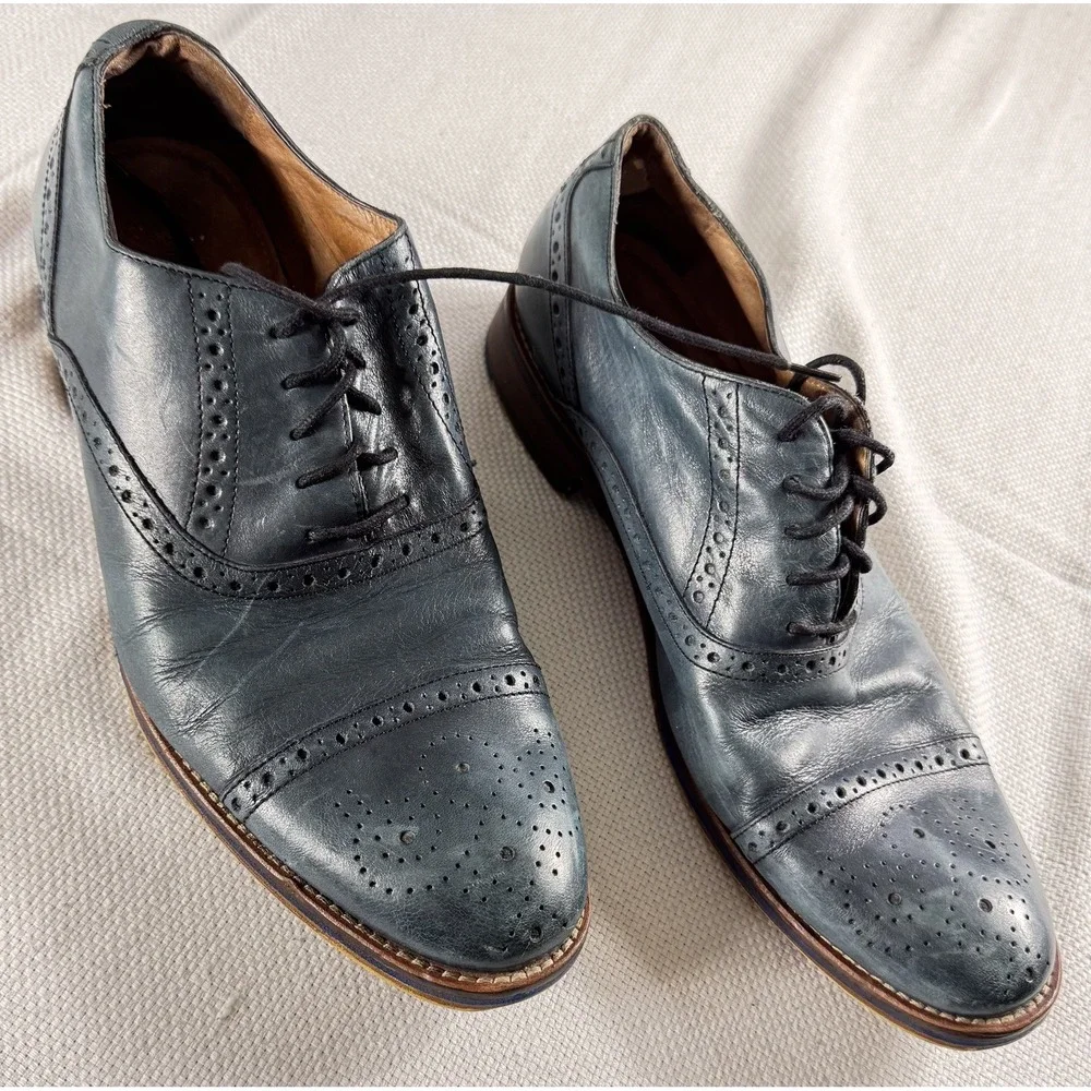 Johnston & Murphy Shoes Mens Size 10 Oxford Brogue‎ Leather Dress Formal Lace Up